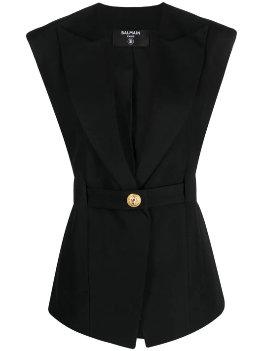 Sleeveless Single-Breasted Jacket