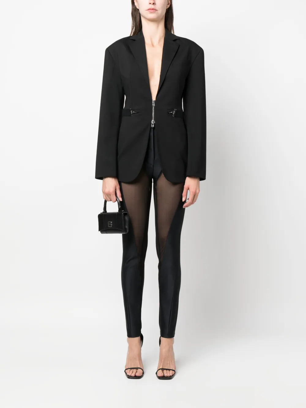 Sheer-Panel Flared Trousers