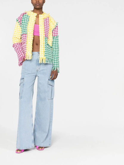 Wide-Leg Stonewashed Jeans