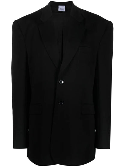 Padded Shoulders Single-Breasted Blazer