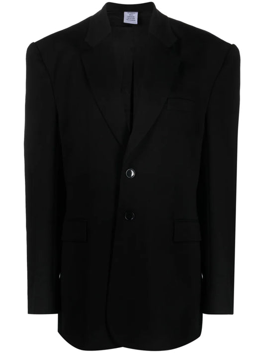 Padded Shoulders Single-Breasted Blazer