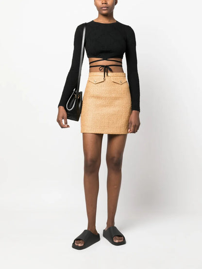 Tie-Detailed Cropped T-Shirt