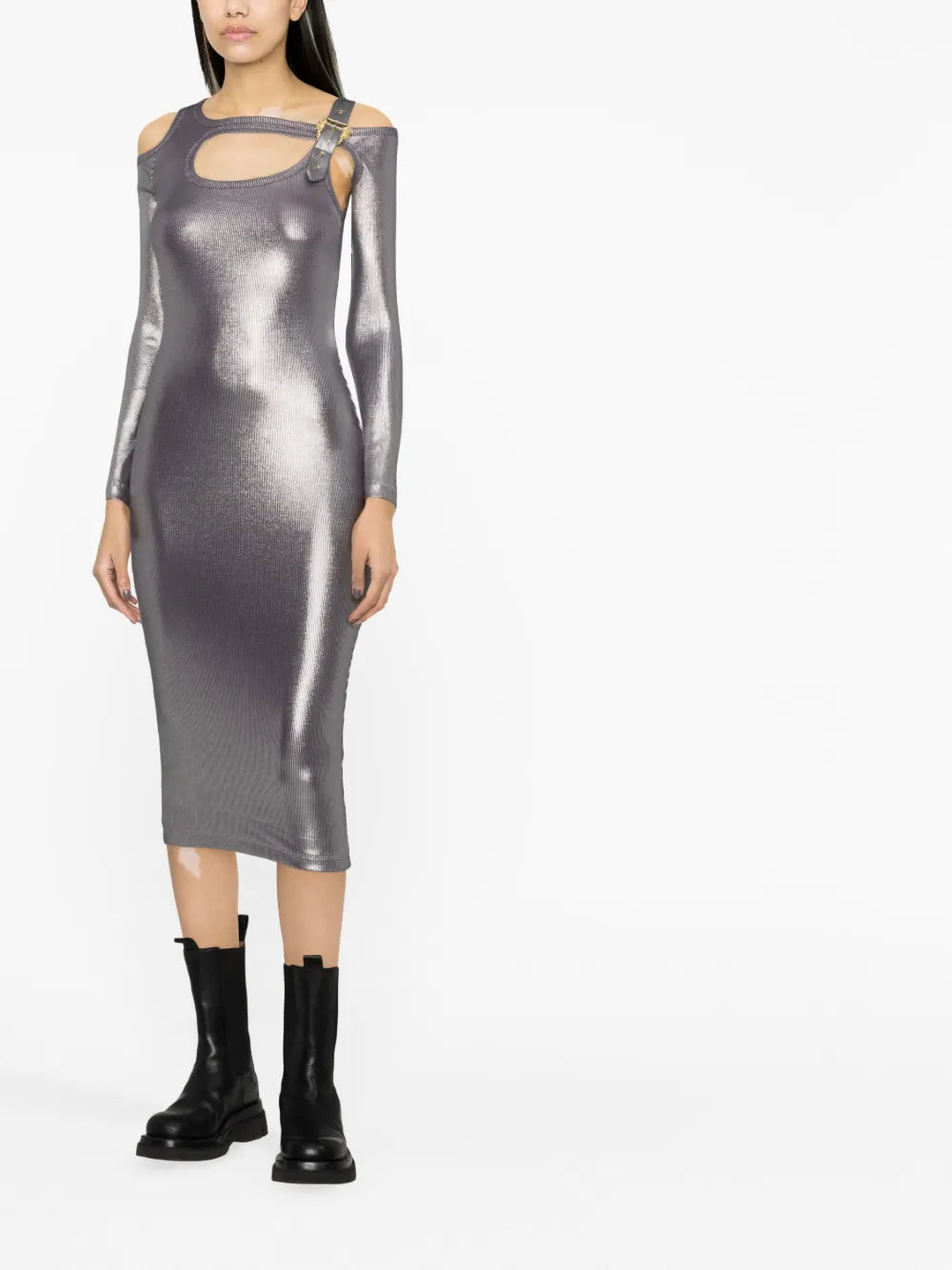Metallic Cut-Out Dress