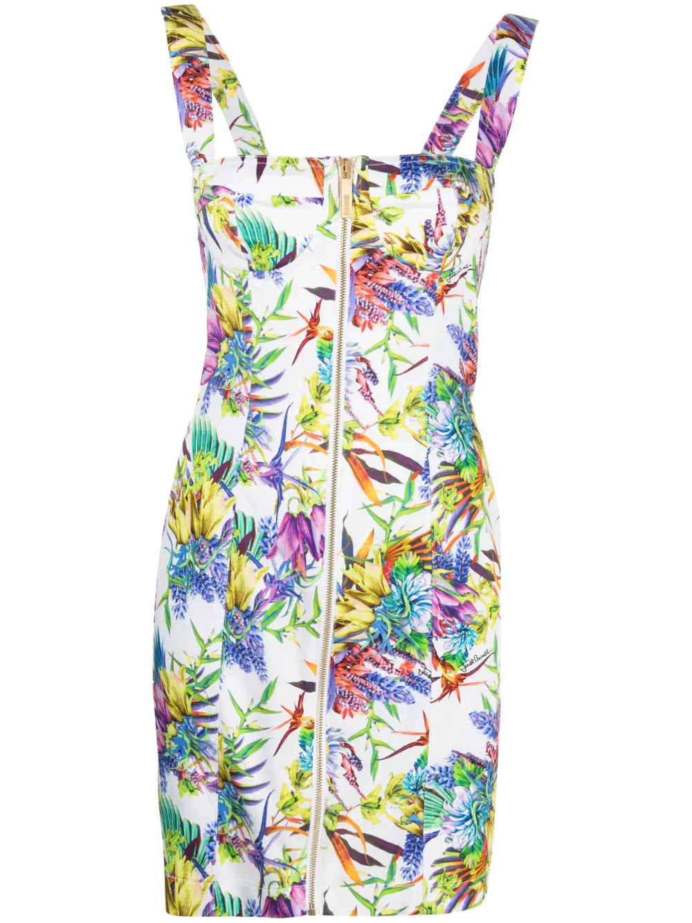 Floral-Print Zip-Up Mini Dress