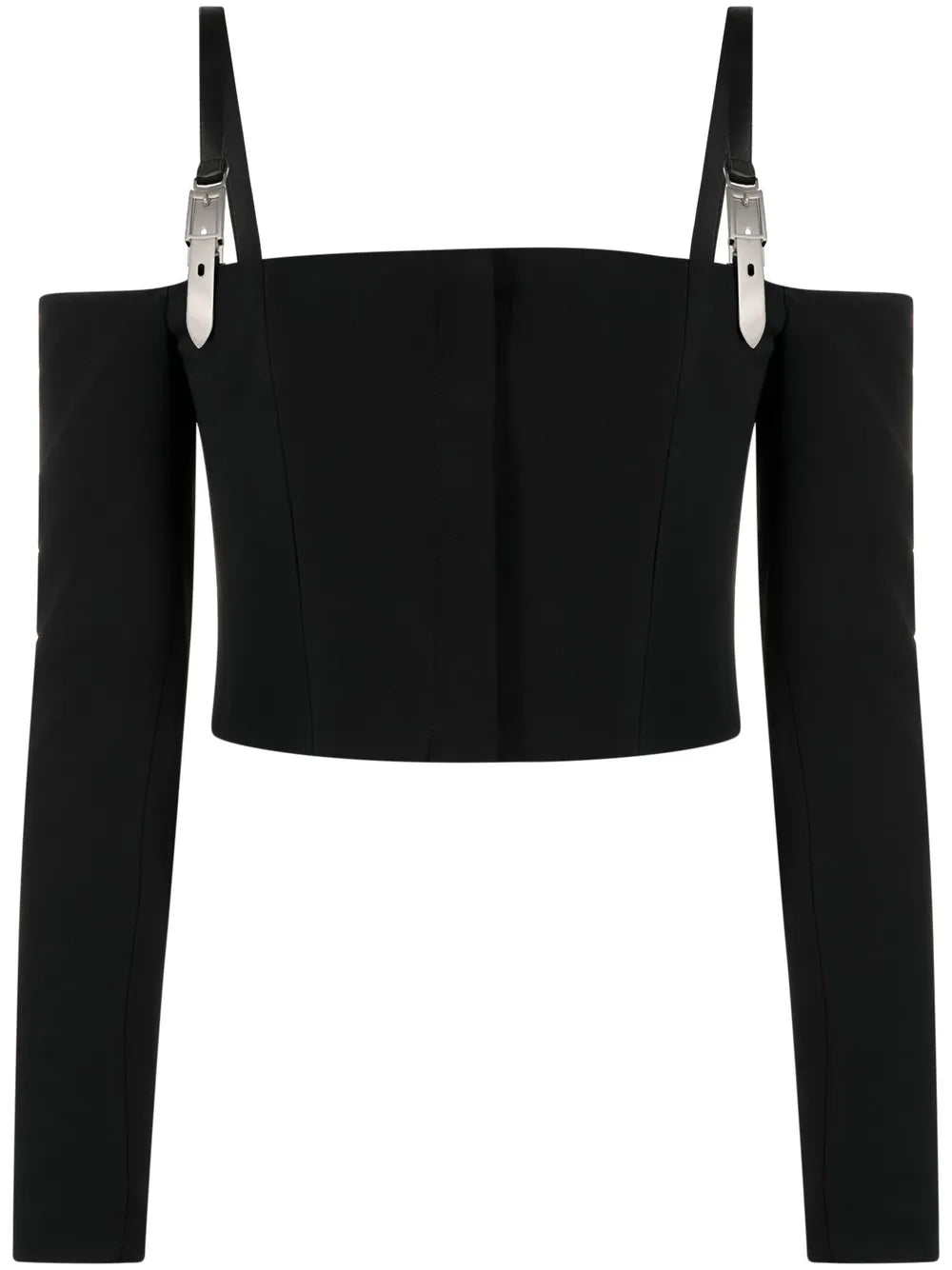 Buckle Off-Shoulder Crop Top