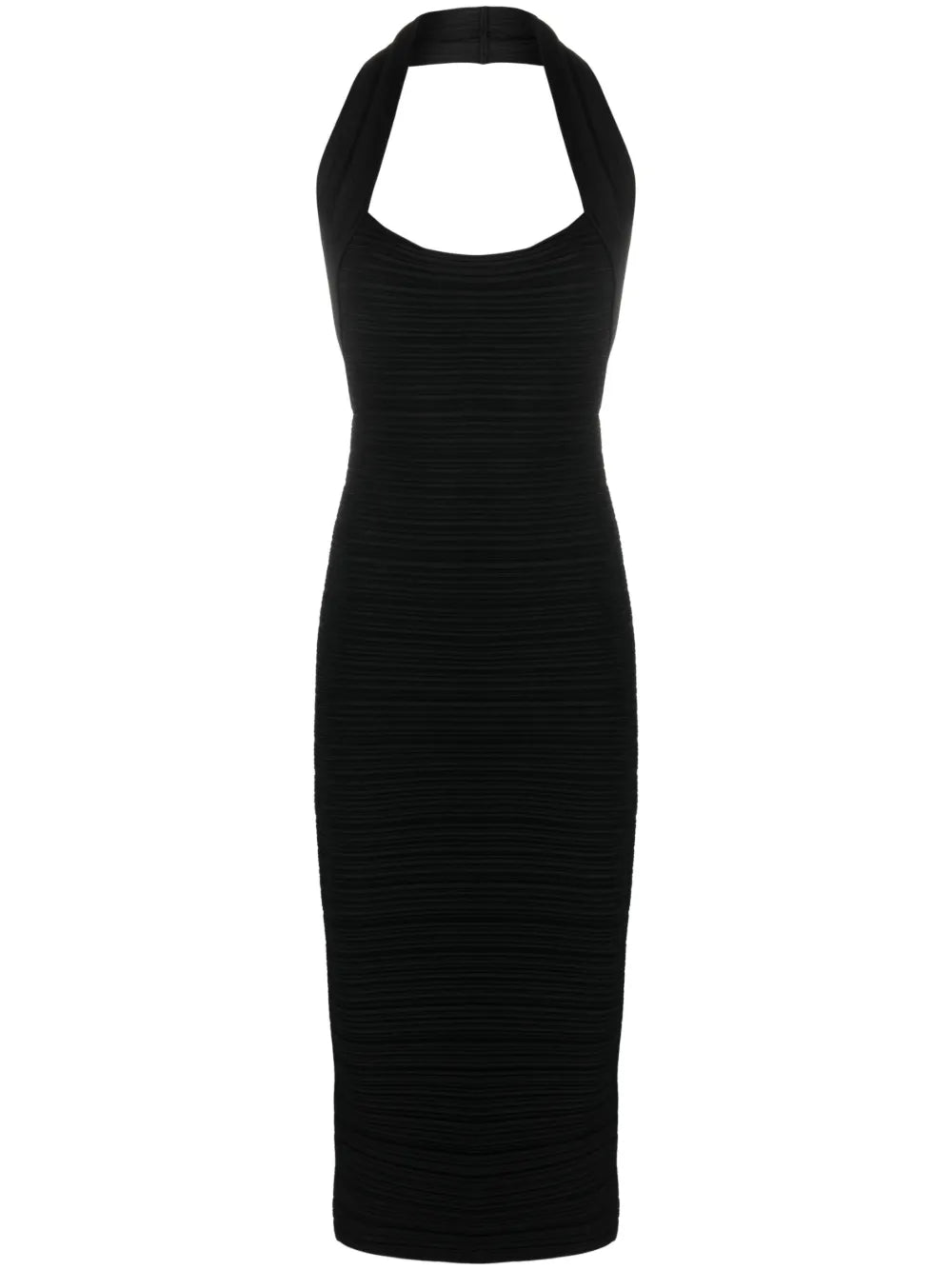 Ribbed Halterneck Midi Dress