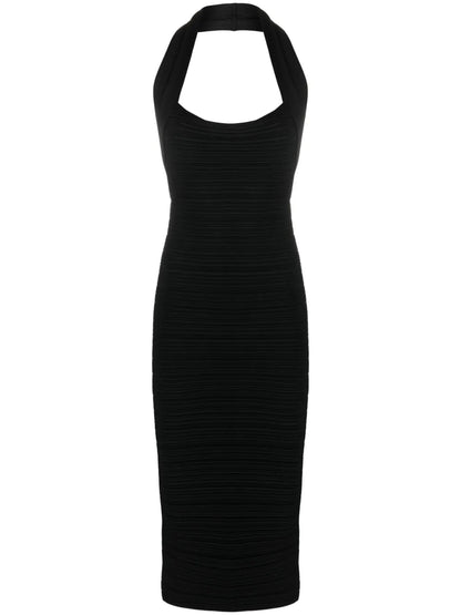 Ribbed Halterneck Midi Dress