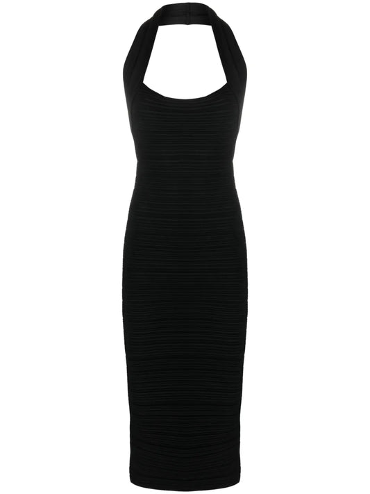 Ribbed Halterneck Midi Dress
