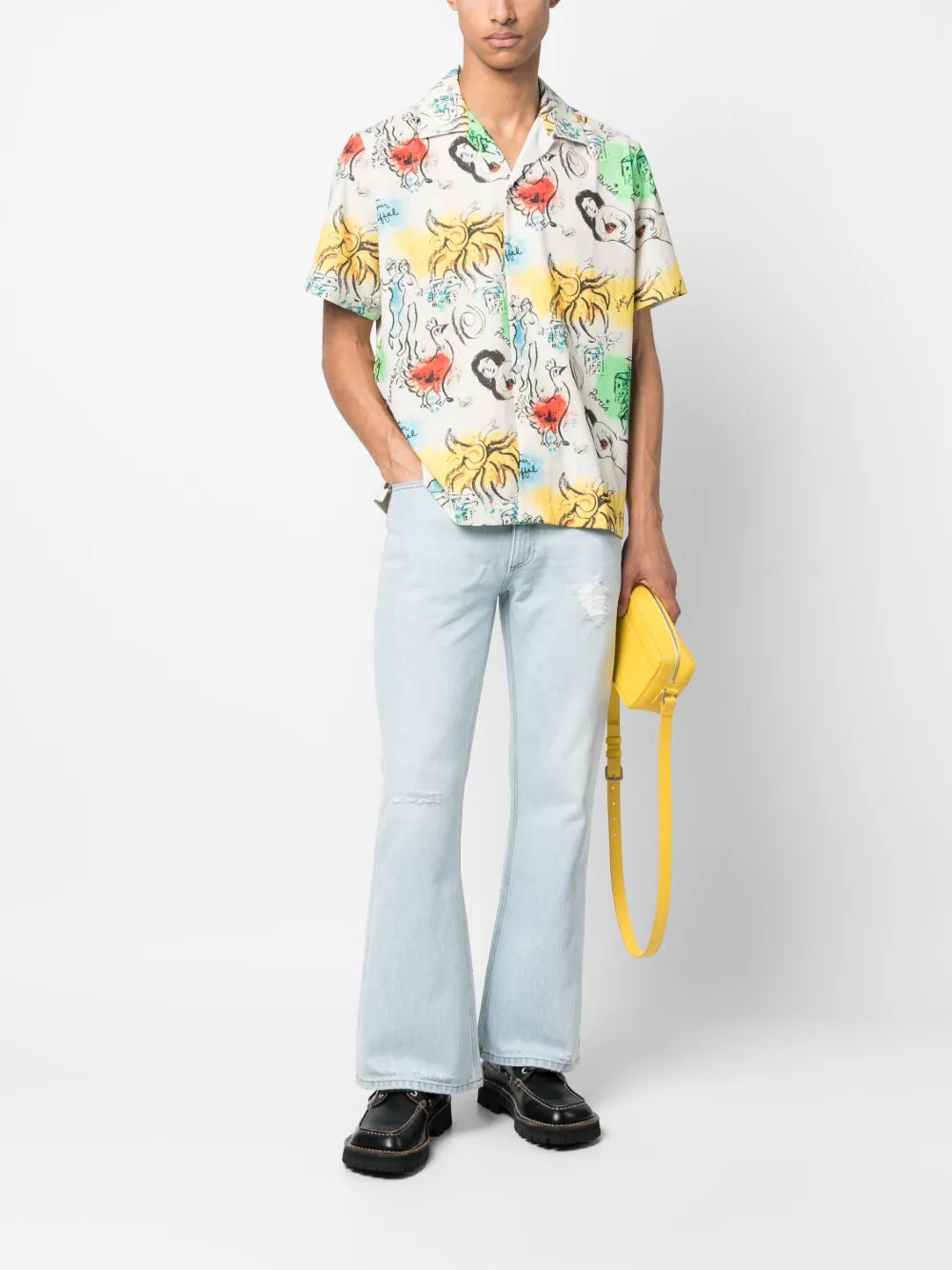 Flared-Leg Denim Jeans
