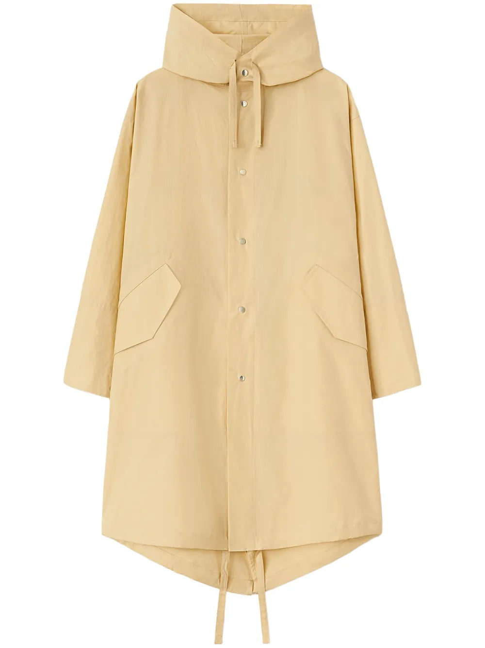 Logo Print Drawstring Coat