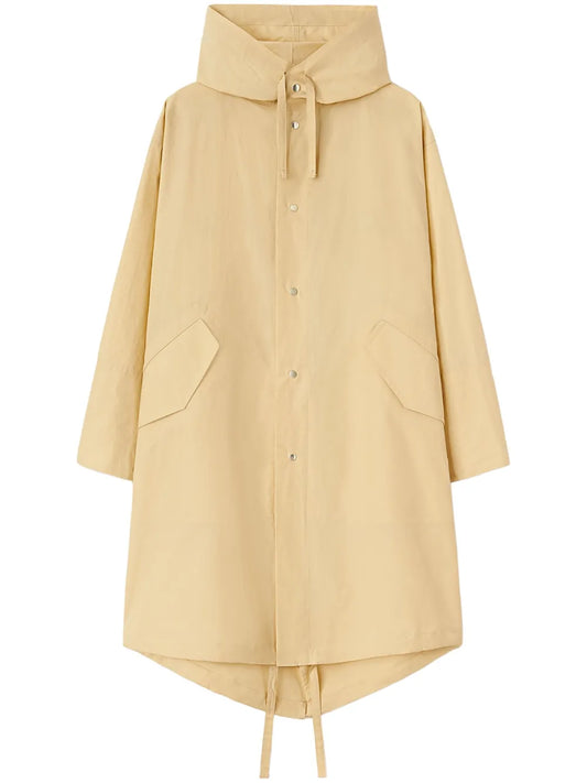 Logo Print Drawstring Coat