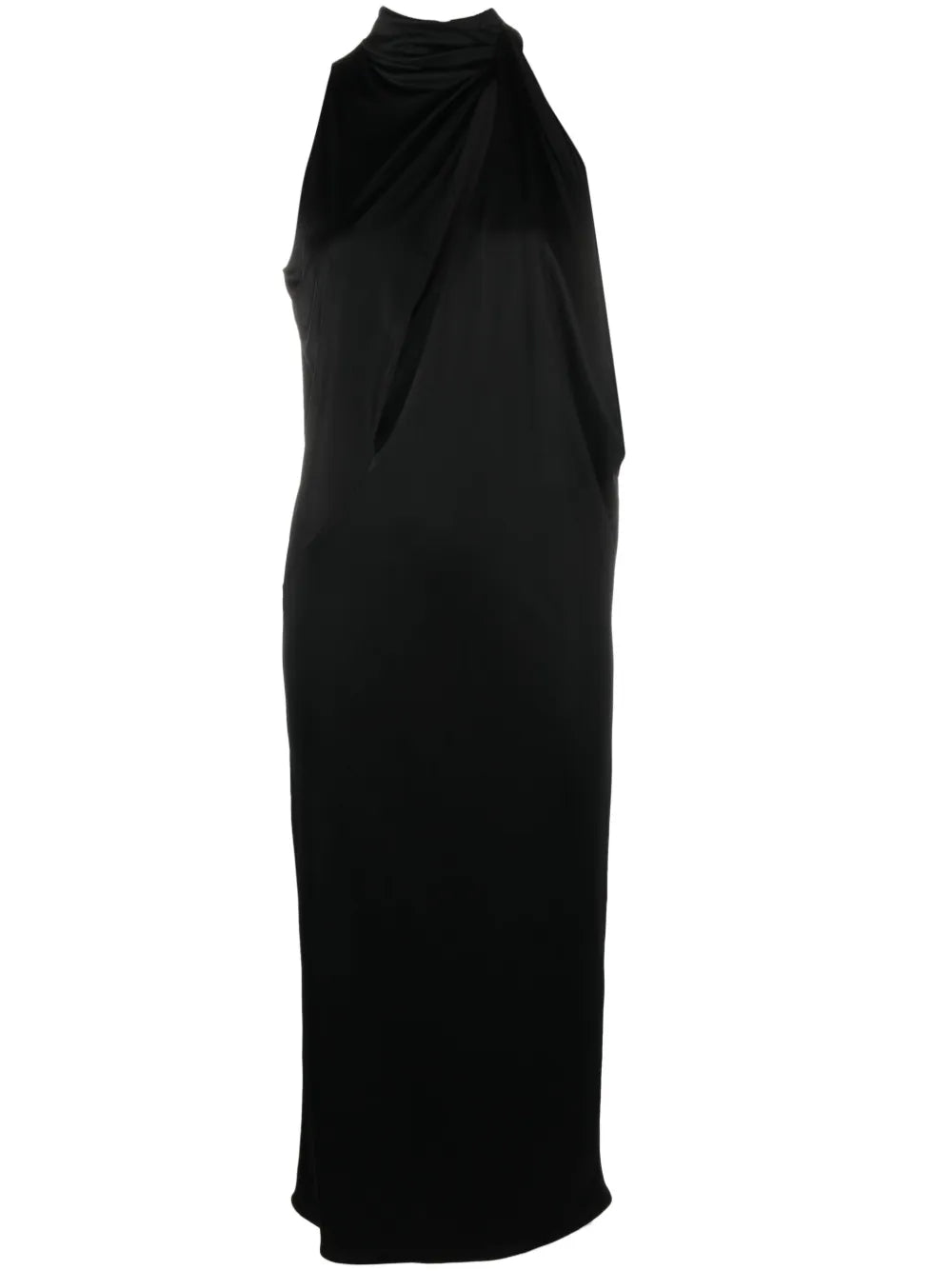 Slashed Halterneck Midi Dress