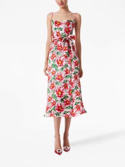 Samantha Cowl-Neck Midi Dress