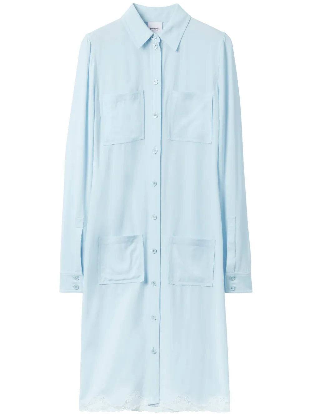 Lace-Trim Shirt Dress