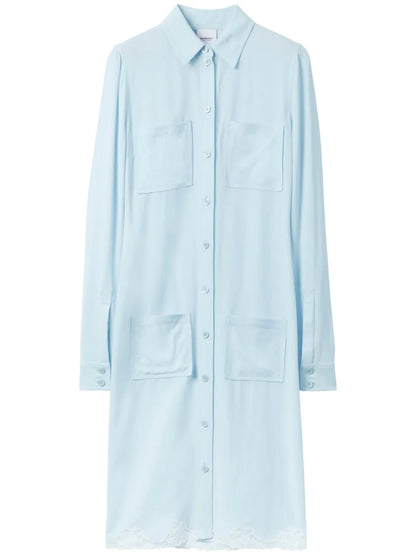 Lace-Trim Shirt Dress