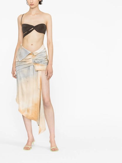 Tie-Dye Asymmetric Skirt