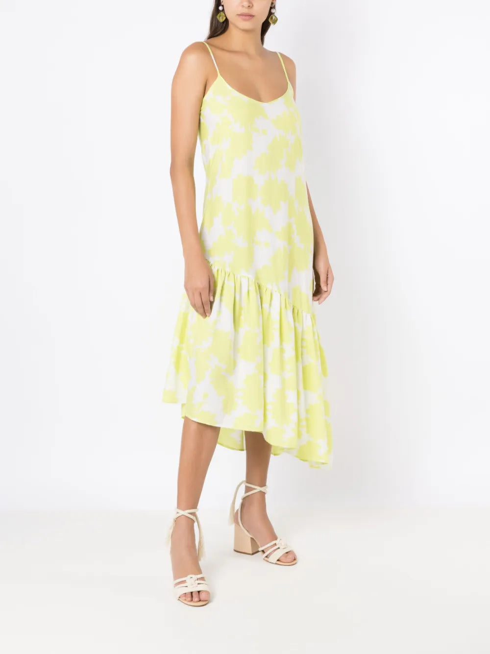 Abstract-Print Asymmetric Dress