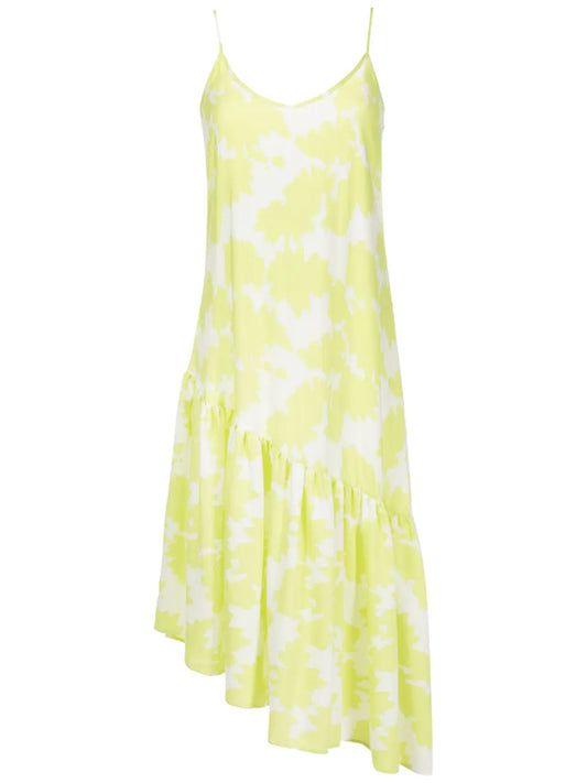 Abstract-Print Asymmetric Dress