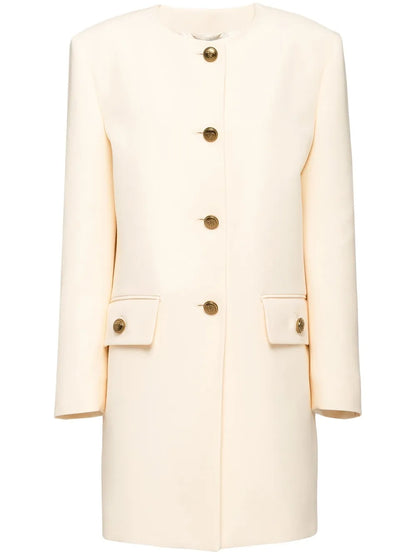 Single-Breasted Tricotine Coat