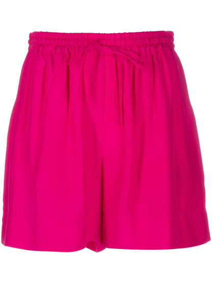 High-Waisted Silk Shorts