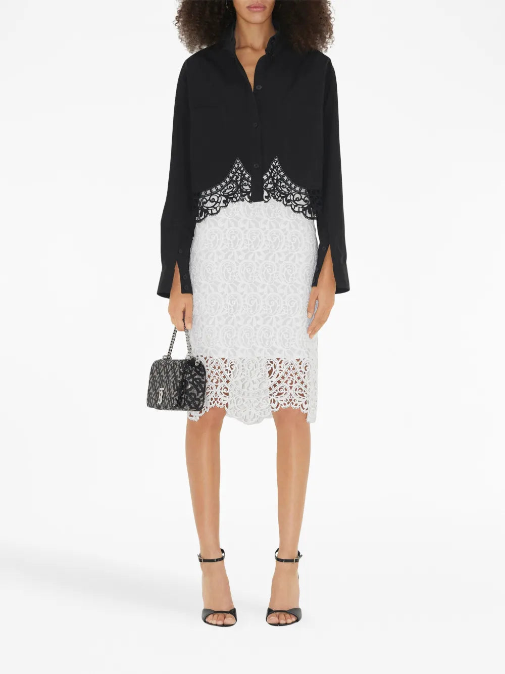 Macramé-Lace Pencil Skirt