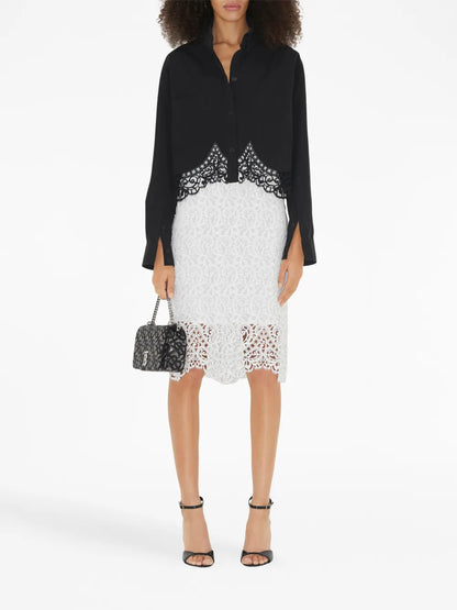 Macramé-Lace Pencil Skirt