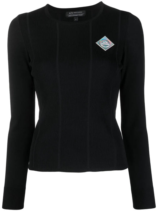 Logo-Patch Knitted Top