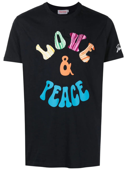 Graphic-Print Embroidered T-Shirt