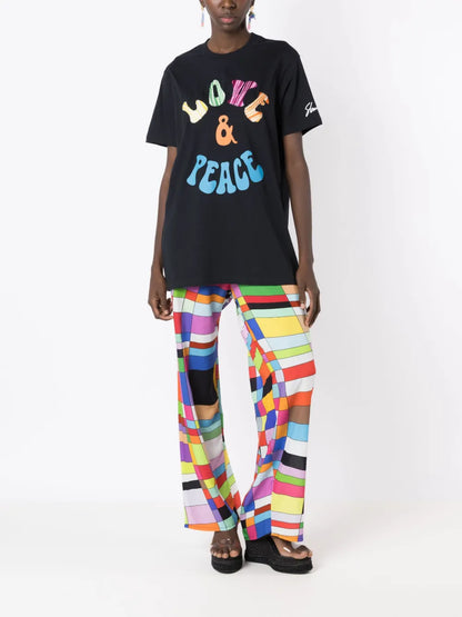 Graphic-Print Embroidered T-Shirt