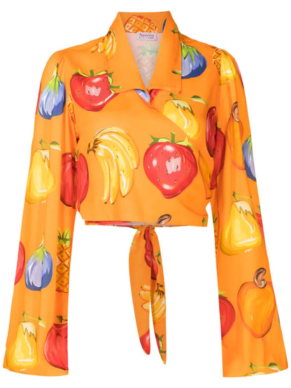 Fruit-Print Long-Sleeved Shirt