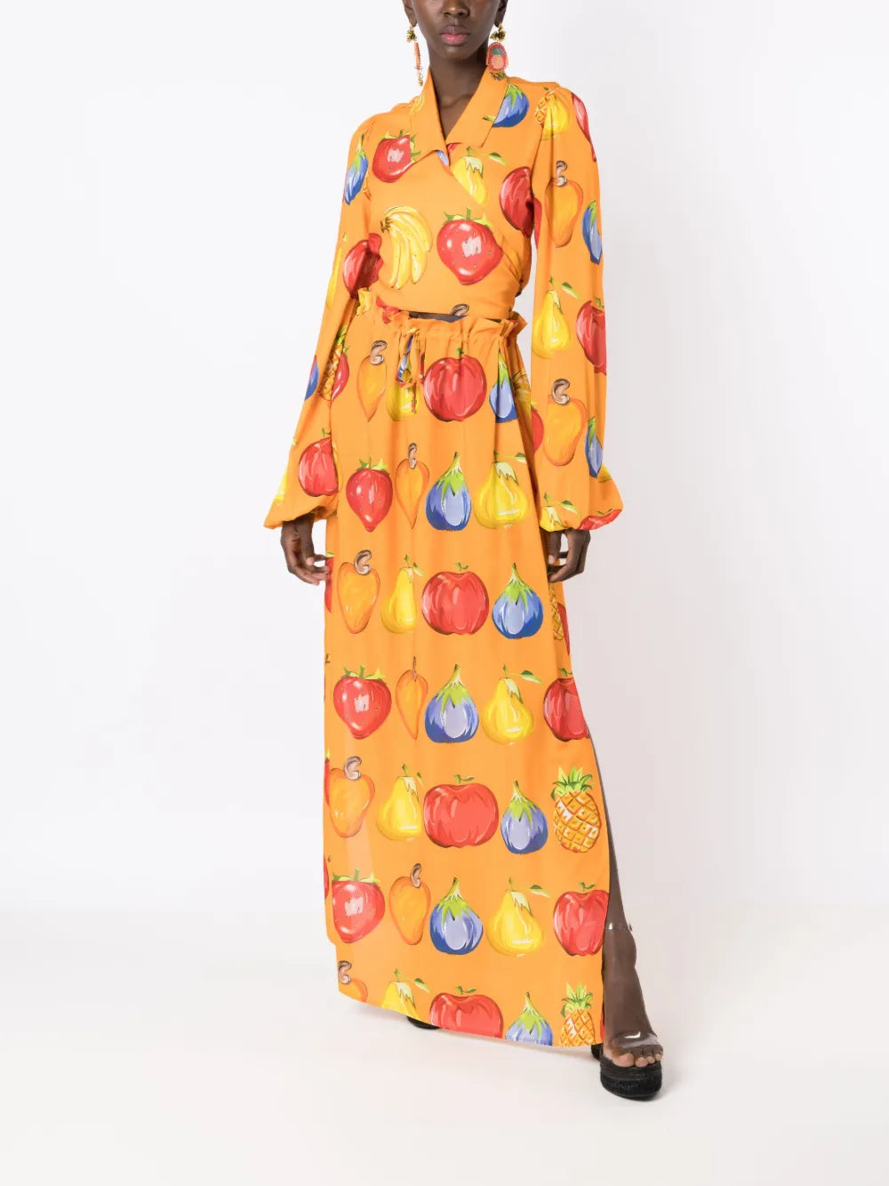 Fruit-Print Long-Sleeved Shirt