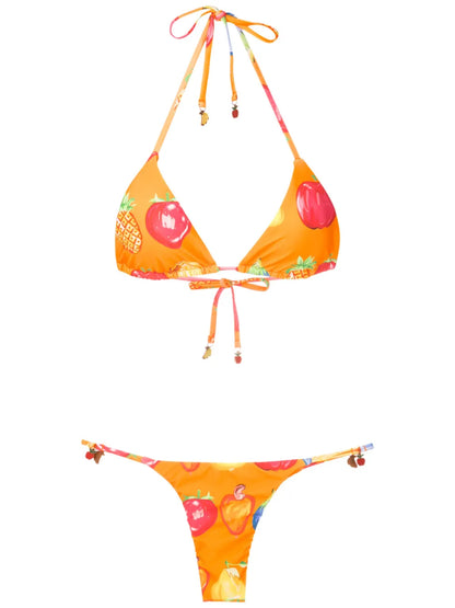 Fruit-Print Two-Piece Bikini Set