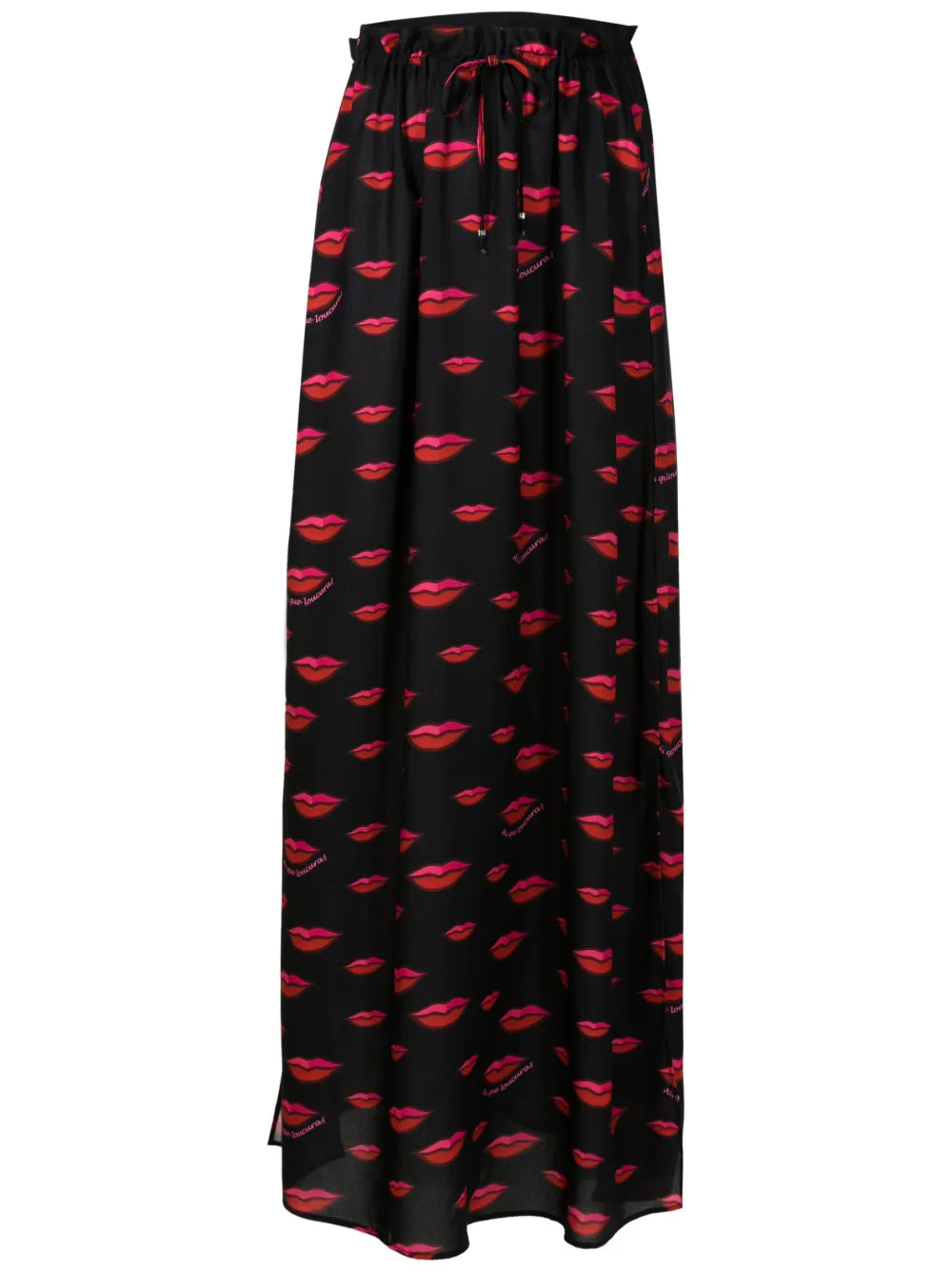 Lip-Print Maxi Skirt