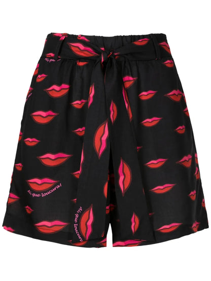 Lip-Print Shorts