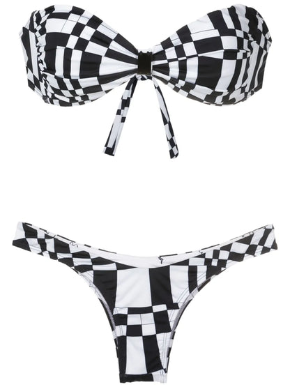 Geometric-Print Two-Piece Bikini Set