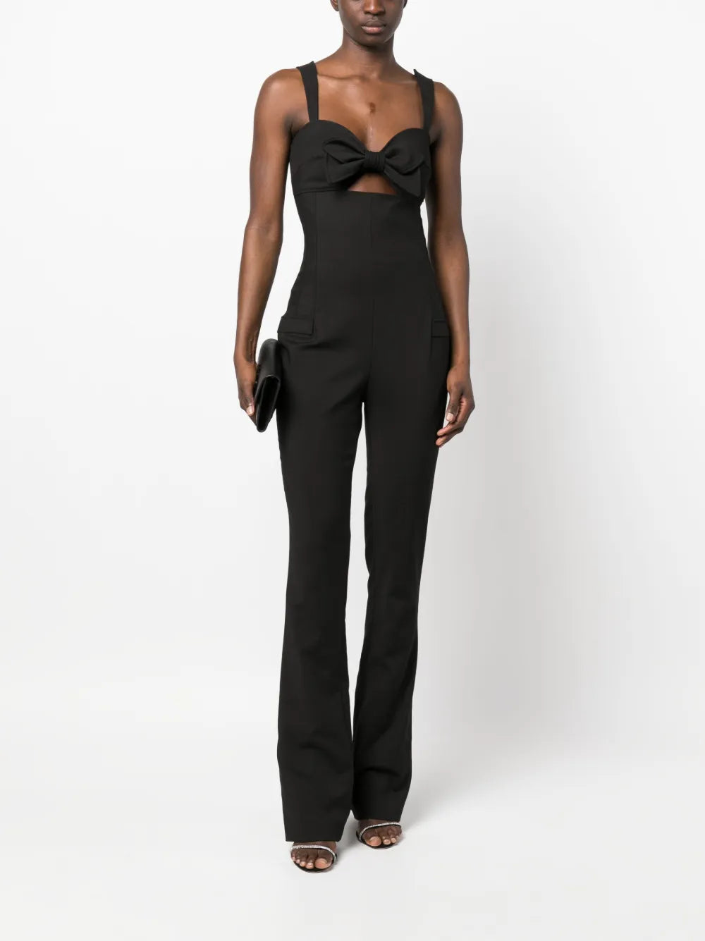 Bow-Detail Sleeveless Jumpsuit
