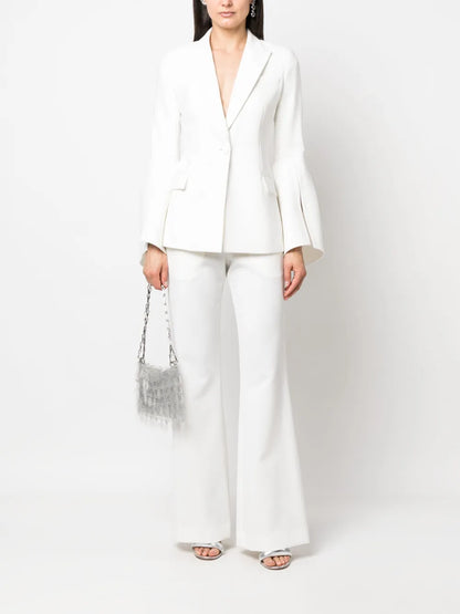 High-Waisted Flared Trousers