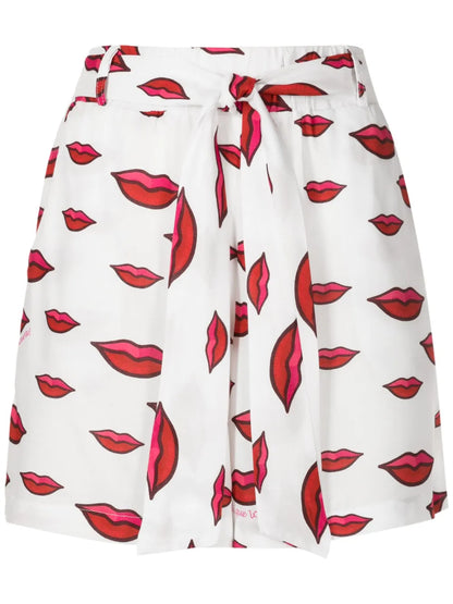 Lip-Print Shorts