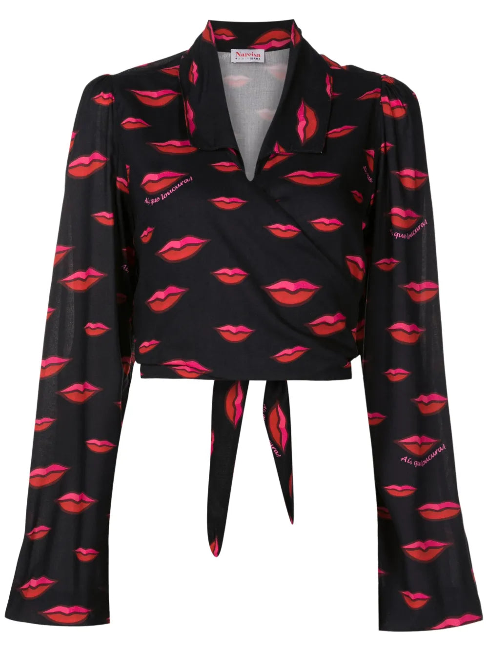 Lips-Print Long-Sleeved Shirt