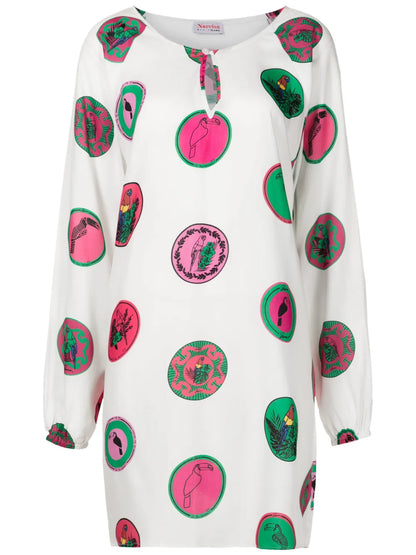Graphic-Print Shift Dress