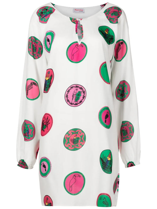 Graphic-Print Shift Dress