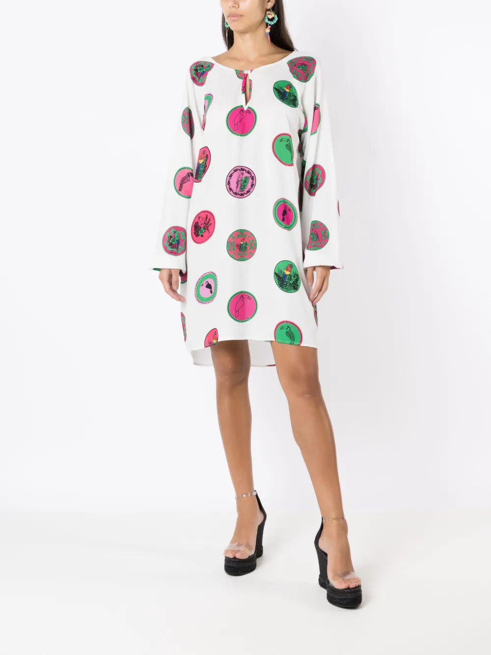 Graphic-Print Shift Dress