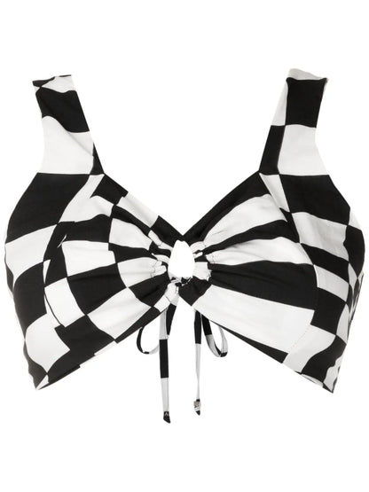 Geometric-Print Sleeveless Top