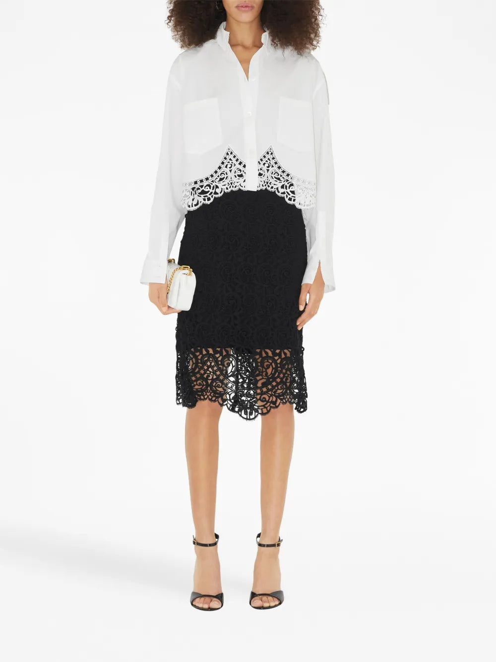 Macramé-Lace Pencil Skirt