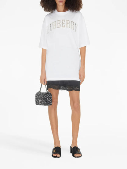 Lace Logo-Detail Cotton T-Shirt
