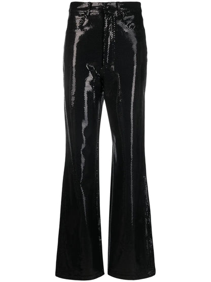 Foil Jersey Straight-Leg Trousers