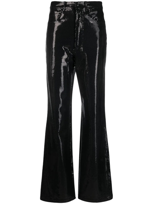 Foil Jersey Straight-Leg Trousers
