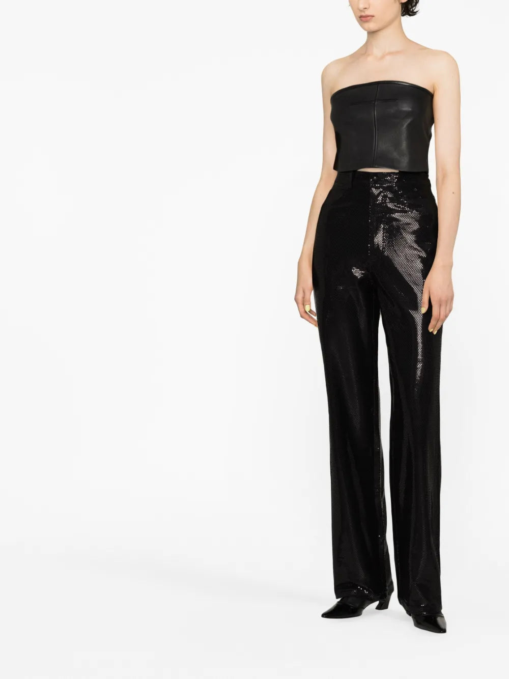 Foil Jersey Straight-Leg Trousers