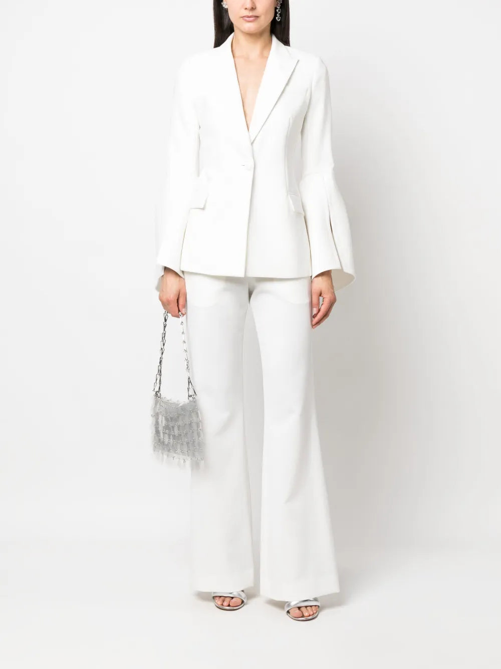 Slit-Sleeve Single-Breasted Blazer