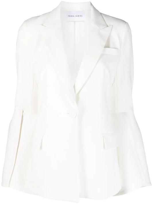 Slit-Sleeve Single-Breasted Blazer